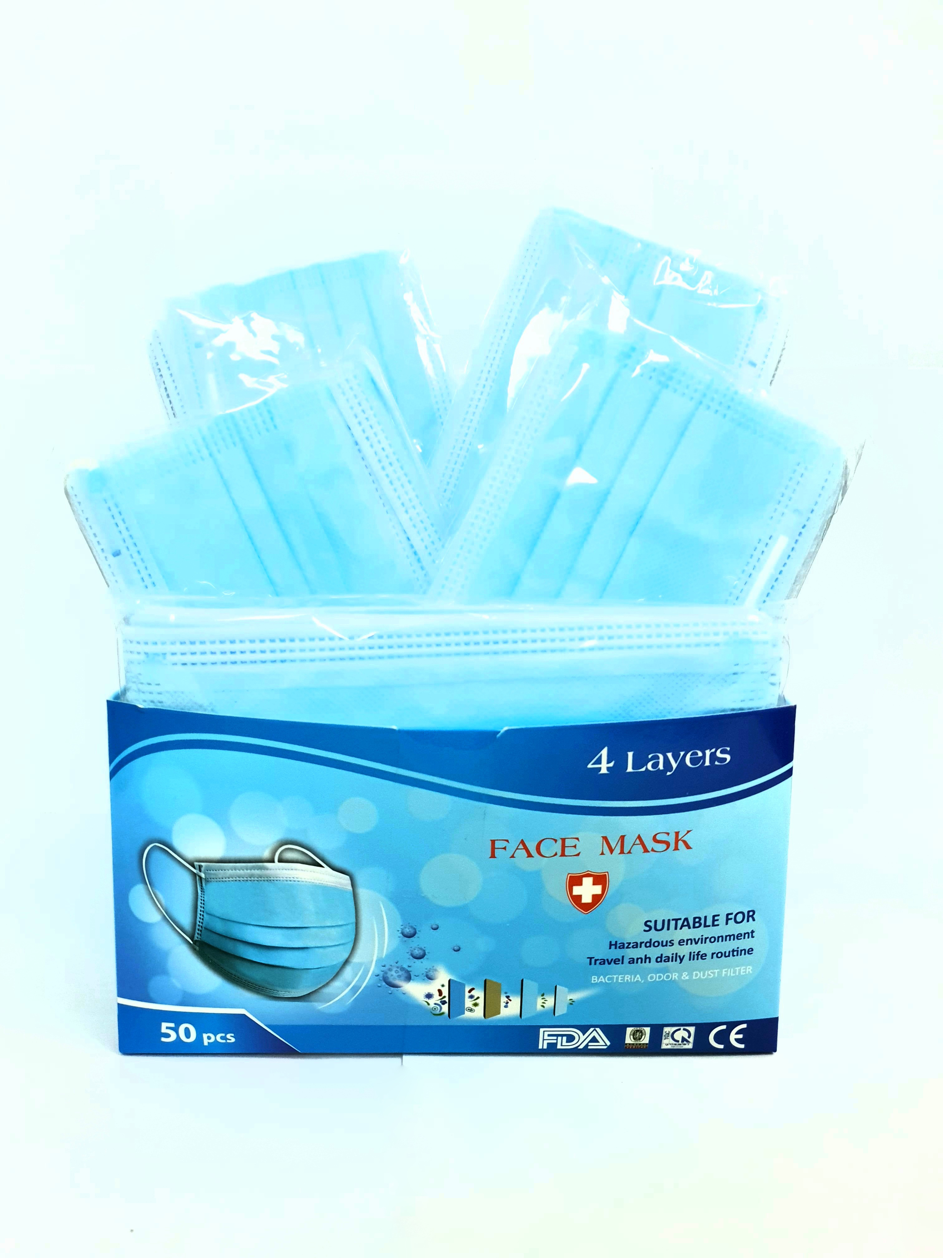 COMBO 2 Hộp khẩu trang y tế 4 lớp kháng khuẩn SG1 (Hộp 50 cái) || Face mask SG1 - SGFM003