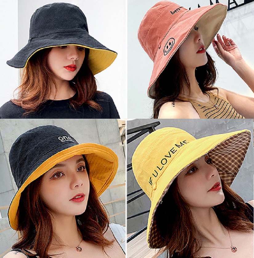 [HCM]Nón vành rộng đội 2 mặt - Thay đổi thời trang mỗi ngày