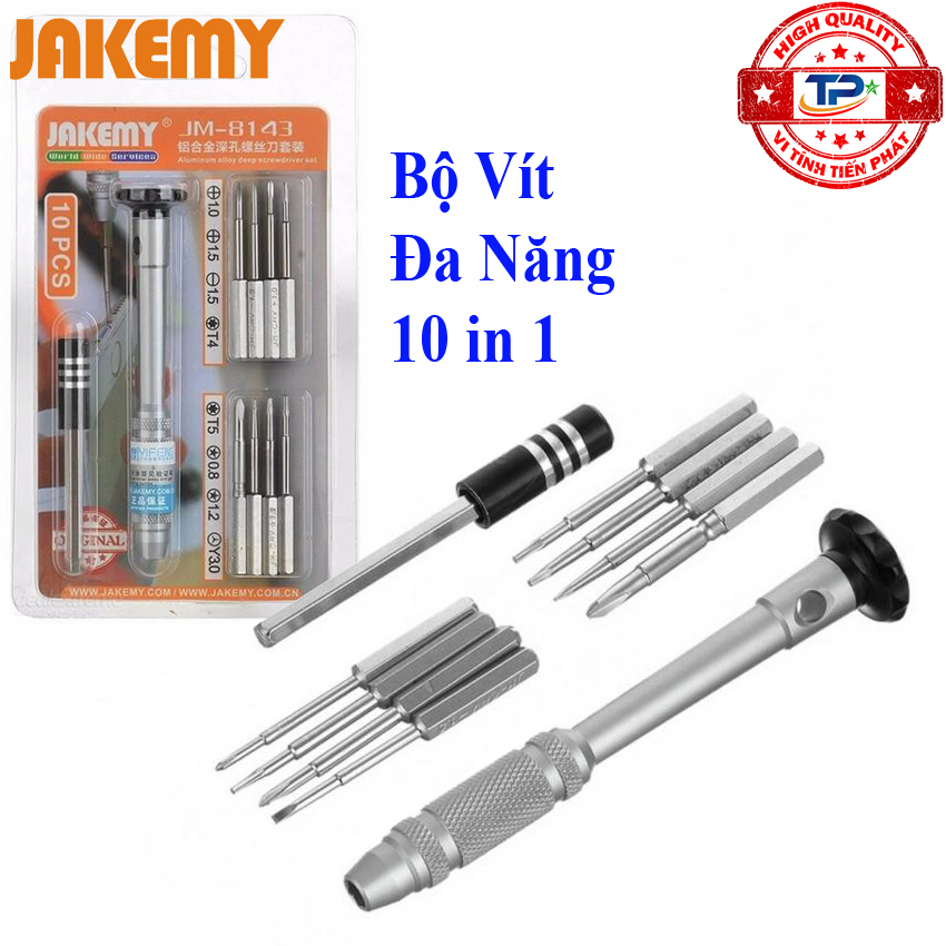 Bộ tua vít đa năng Jakemy JM-8143 10 trong 1 dùng mở điện thoại, laptop, thiết bị điện, điện tử ...
