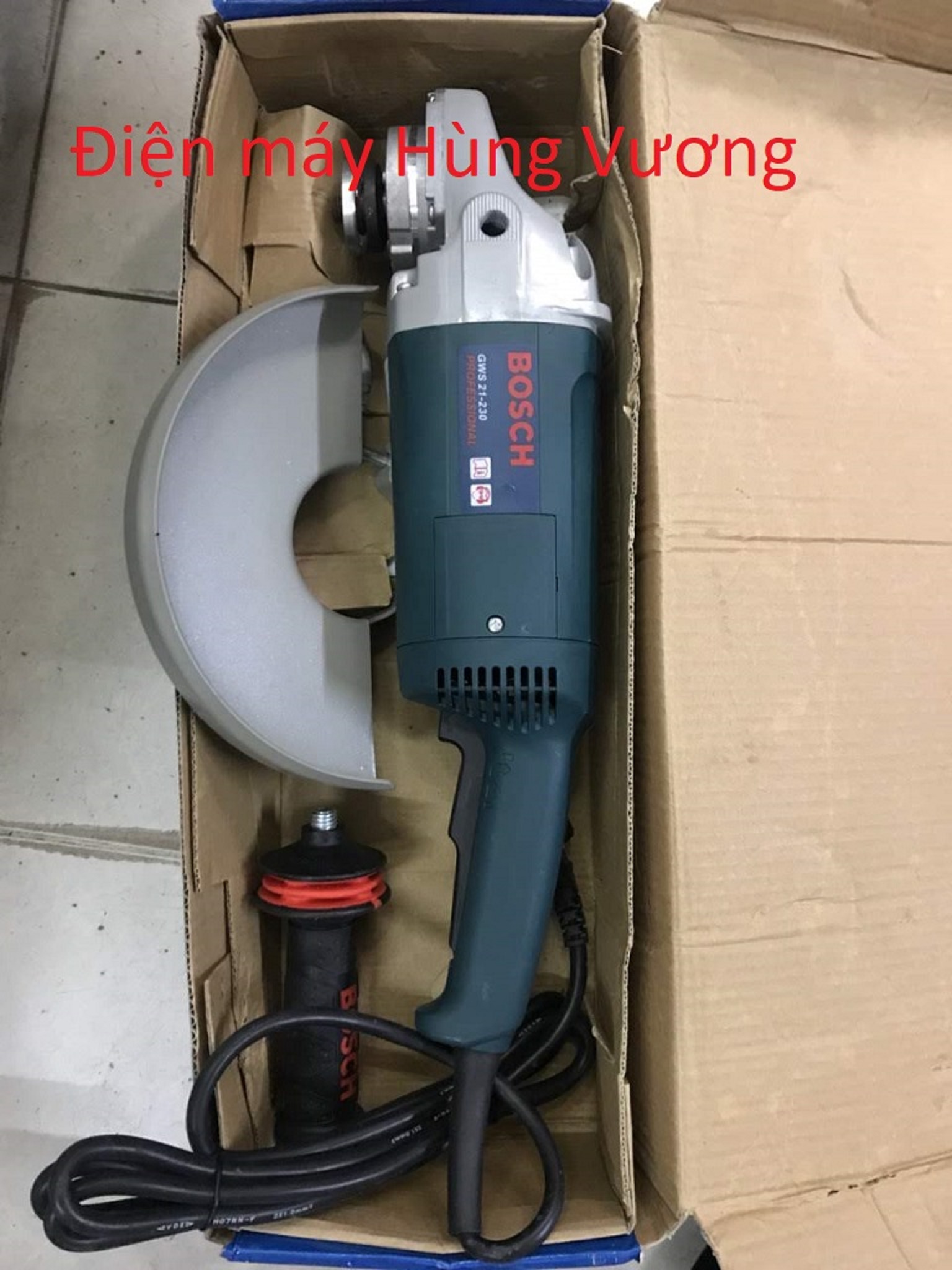 Máy mài góc bosh gws 21-230, đĩa max 230mm mde in thái lan, 5kg.