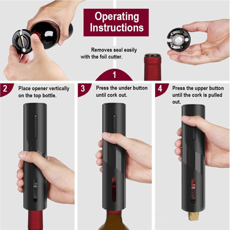 Dụng cụ mở nút chai rượu vang bằng điện đa năng tiện dụng