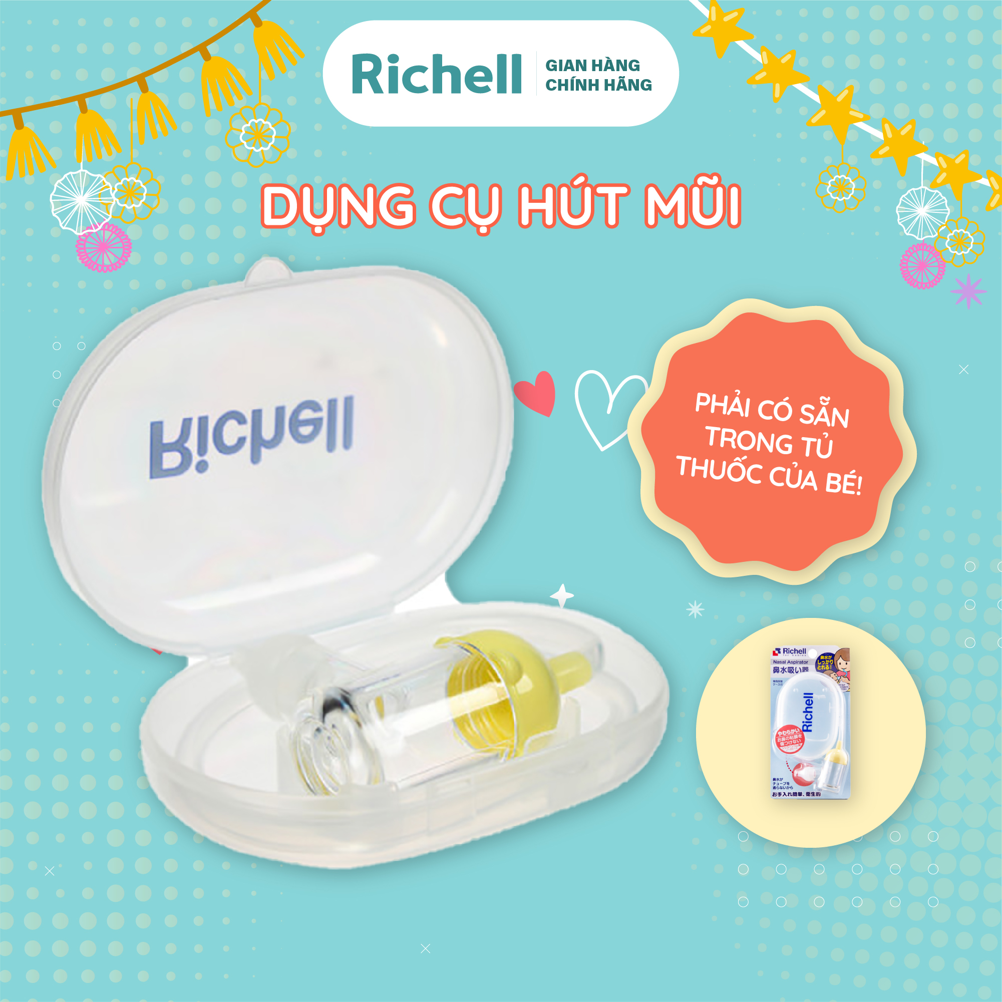 Dụng cụ hút mũi cho bé richell | baby