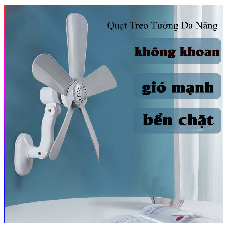 Quạt Máy Dán Tường Không Cần Khoan Lỗ Cánh Nhựa Dẻo Quạt Gió Treo Tường Thiết Kế Nhỏ Gọn Đa Năng Tiện Dụng TIDO TIDO