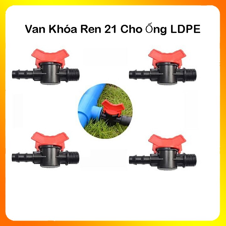 Van khoá ren, van khóa nước, dùng cho ống ldpe, ống mềm 16, 20