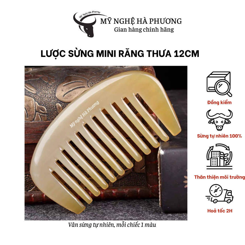 Lược sừng răng thưa , dùng massage giúp thư giãn, giảm stress