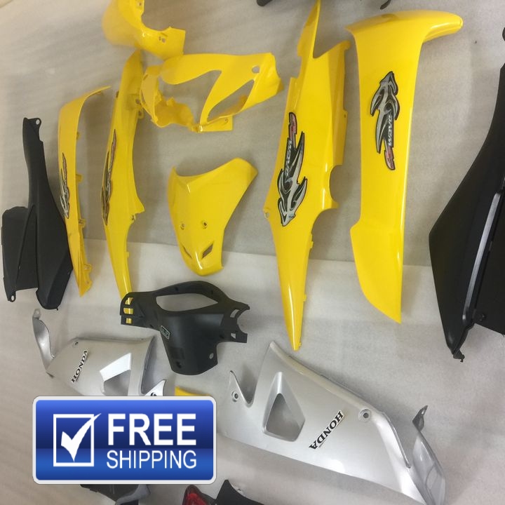 (Tặng Tem ) Dàn áo xe Wave RS , Alpha , S100, nhựa ABS nguyên sinh màu Vàng, đồ phụ tùng xe máy