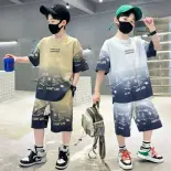 Bộ quần áo bé trai mùa hè 14-52kg mẫu chữ FA-CLUB. Chất liệu thoáng mát, co dãn tốt. Thiết kế mới 2025. kids sport