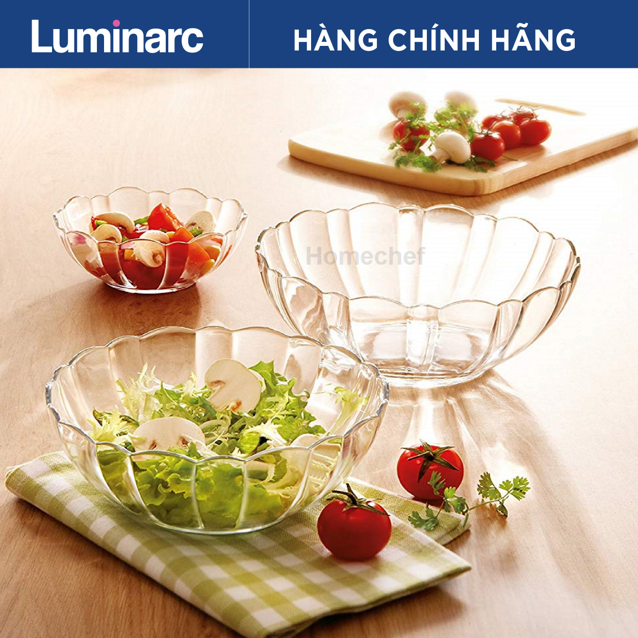 Bộ 3 bát thủy tinh luminarc arcade 23cm - bo300515