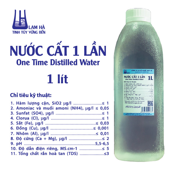 Nước cất 1 lần Lam Hà 1 lít