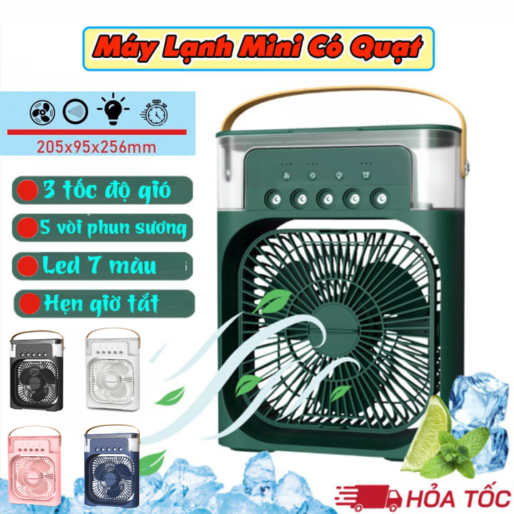 Quạt Điều Hoà Hơi Nước Mini, Quạt Làm Mát Để Bàn 3 Chế Độ Gió. Quạt Hơi Nước Dung Tích Bình Chứa Nước 600ml Tích Hợp Đèn Led quạt điều hòa quạt hơi nước quạt hơi nước làm lạnh quạt điều hoà hơi nước quạt máy máy