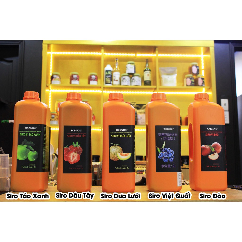 Siro bodou syrup bodou vị dâu - đào - việt quất -dưa lưới 2.5kg --- nguyên liệu pha chế - kho pha chế bách phúc đà nẵng