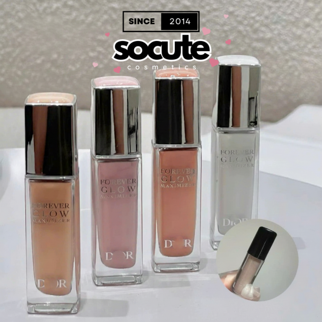 Socute 1ml - Kem Bắt Sáng Forever Glow Maximizer Longwear Liquid Highlighter Pearly - Rosy - Pink - Peachy