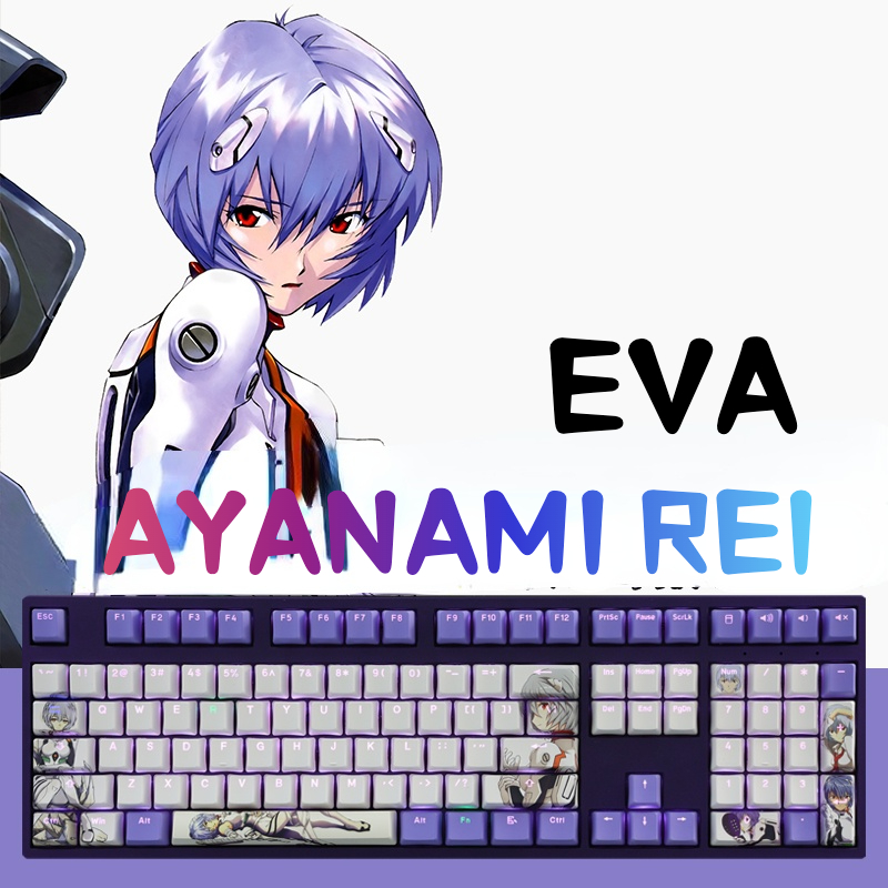 Eva ayanami rei theme keycap 108 key pbt vật liệu keycap cấu hình oem anime keycap
