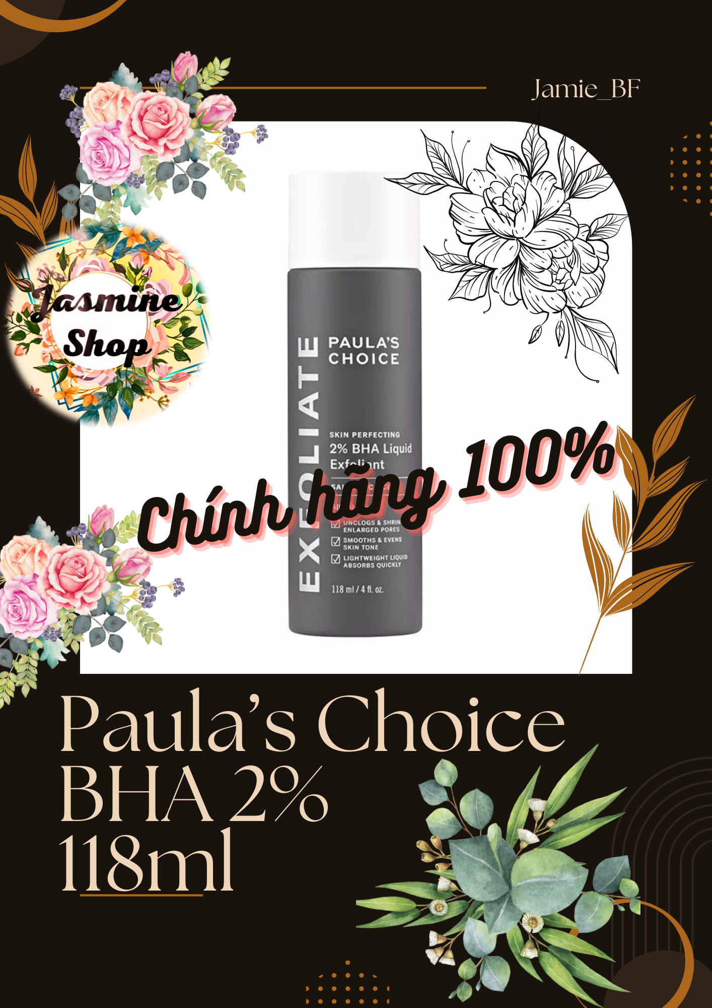 Dung dịch loại bỏ tế bào chết Paula's Choice 2% BHA Skin Perfecting Liquid Exfoliant 118ml