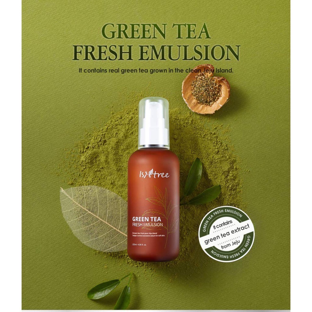 [HCM]Sữa dưỡng làm dịu và kiểm soát bã nhờn Isntree Green Tea Fresh Emulsion 120ml