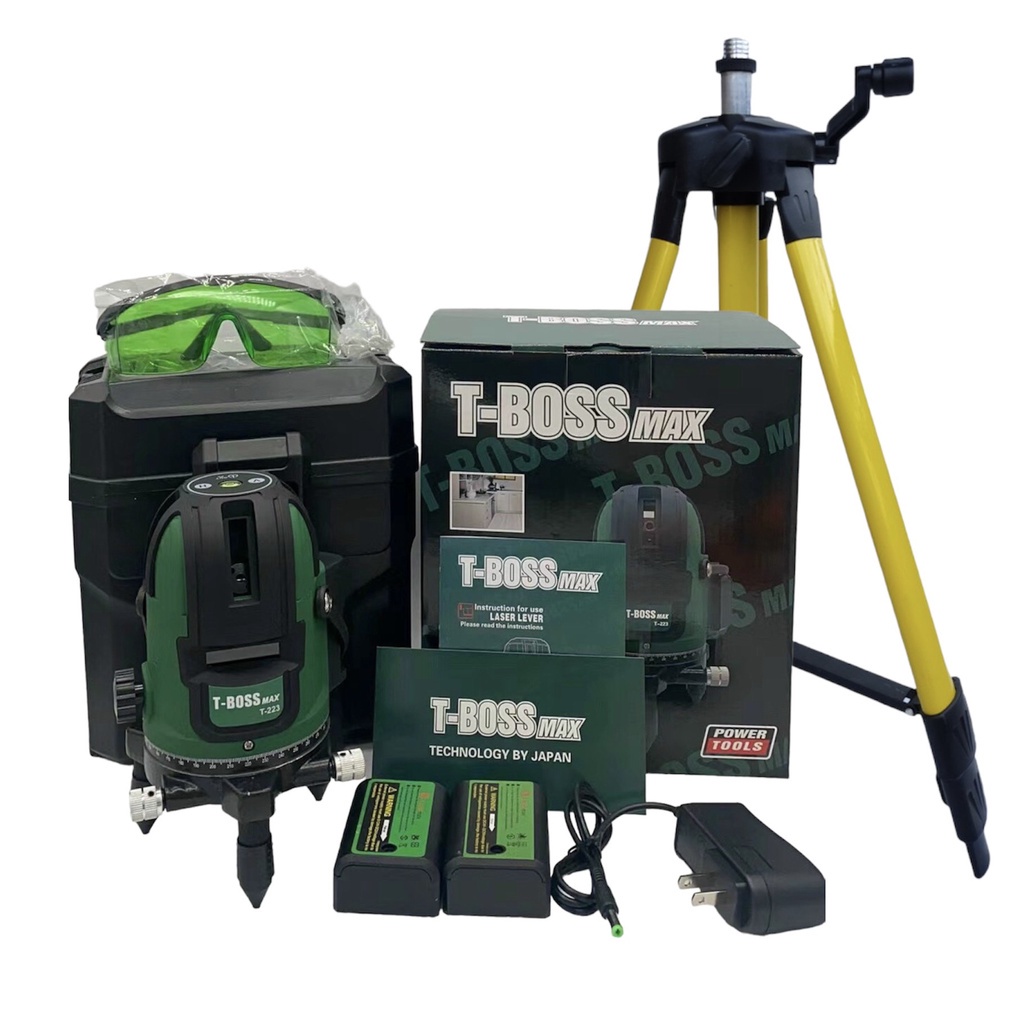 Máy cân bằng lazer t-boss 233 5 tia xanh siêu sáng kèm chân laser