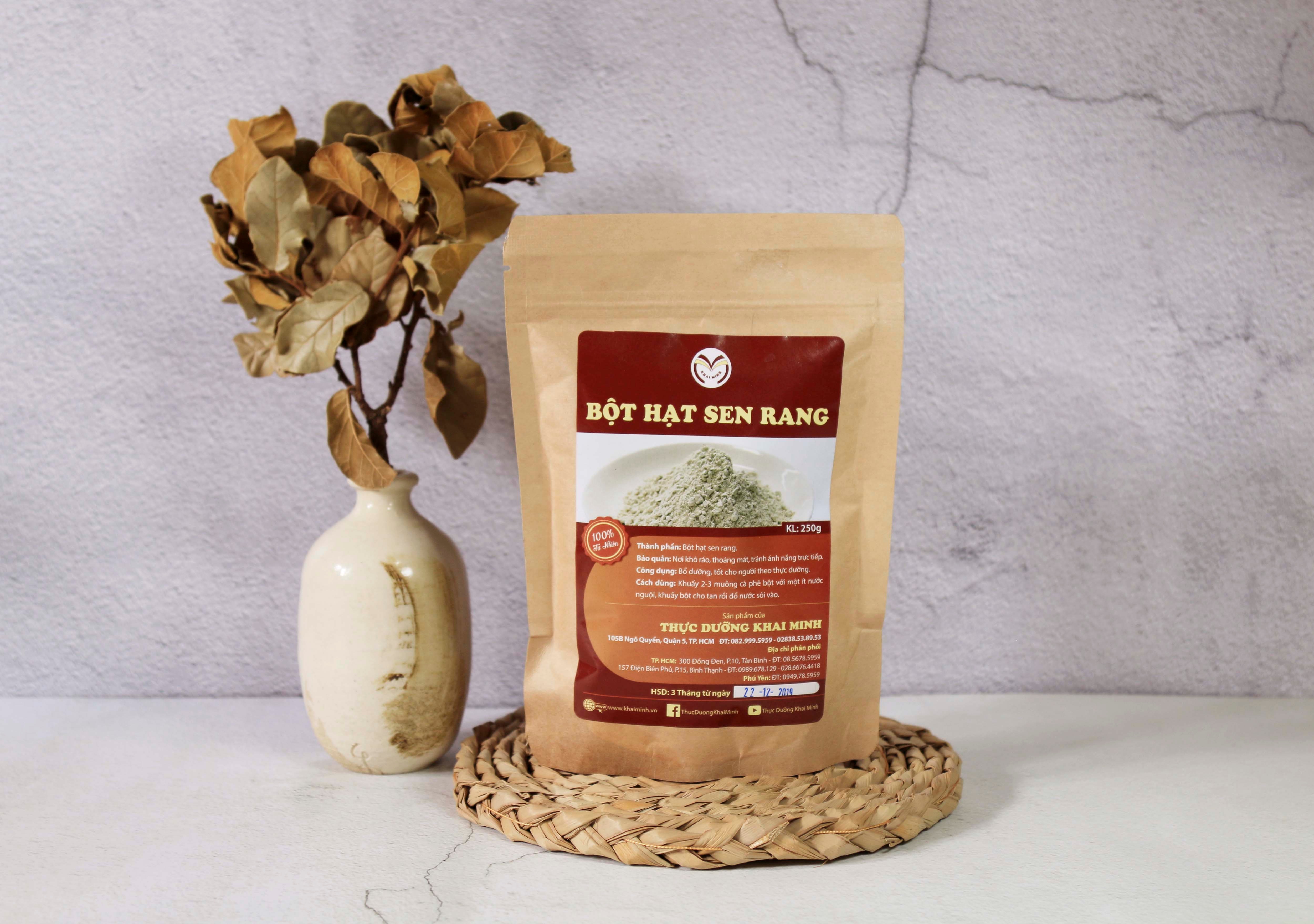 BỘT HẠT SEN RANG - 250 GR - HỮU CƠ - THỰC DƯỠNG KHAI MINH