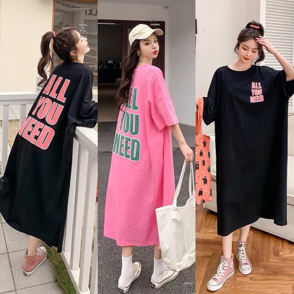 Đầm suông all you need - váy suông cotton dáng dài, form rộng đến 75kg