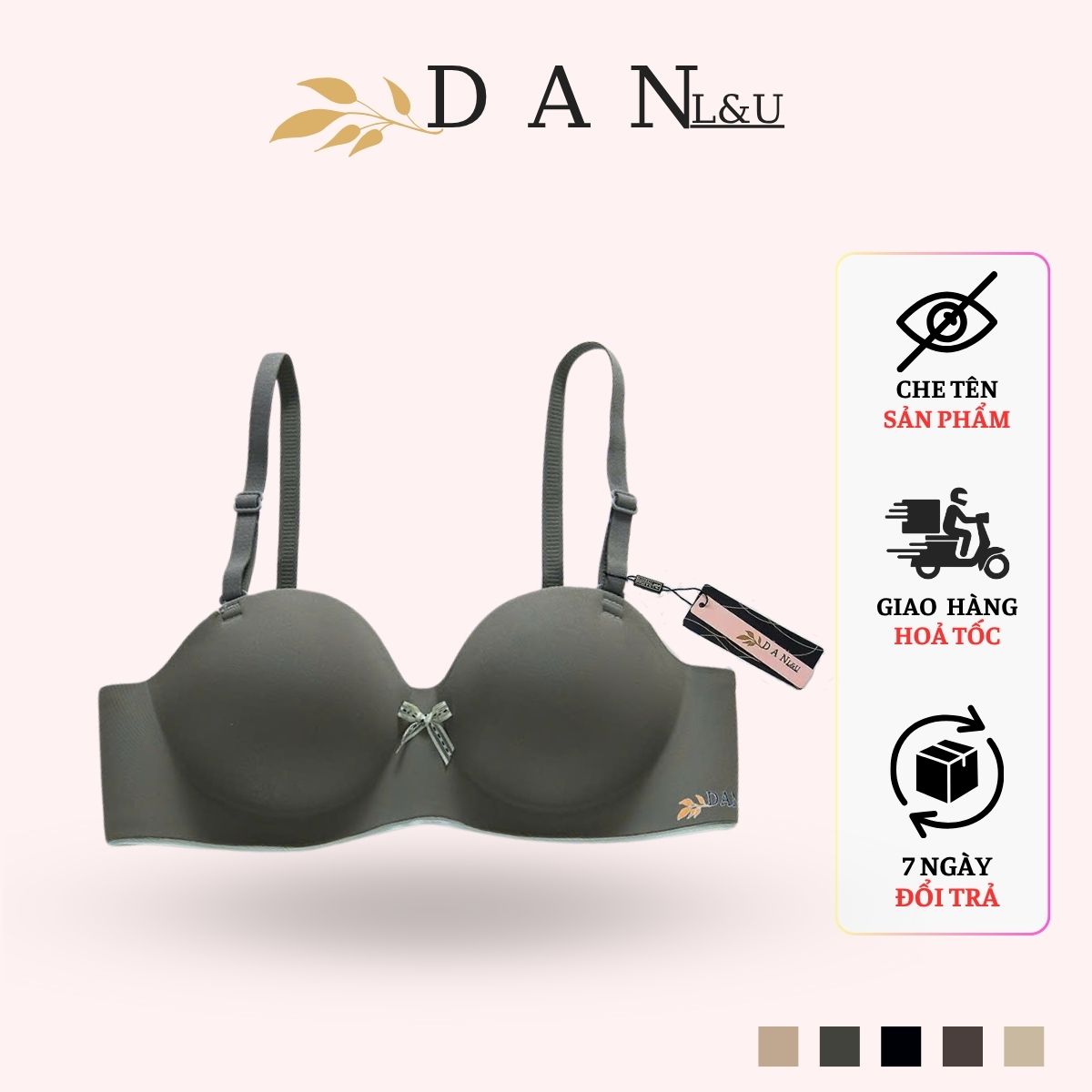 Áo Ngực Đúc Su Không Gọng Nâng Ngực 3 Cm Mềm Mại DAN L&U A65