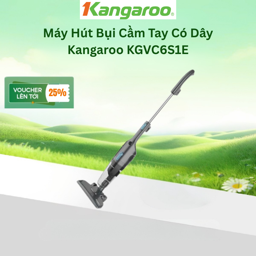 [SP MỚI] Máy Hút Bụi Cầm Tay Có Dây Kangaroo KGVC6S1E - Công Suất 600W Dung Tích 1,2L