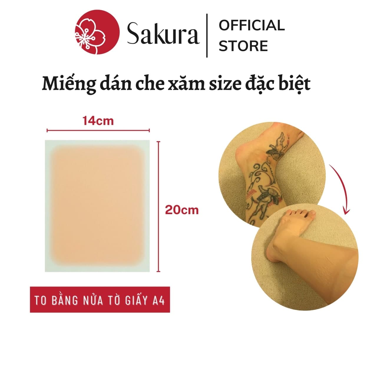 Miếng dán che hình xăm che sẹo xóa xăm Nhật Bản Sakura che khuyết điểm  nhiều màu da chống nước bám dính 35 ngày  Shopee Việt Nam