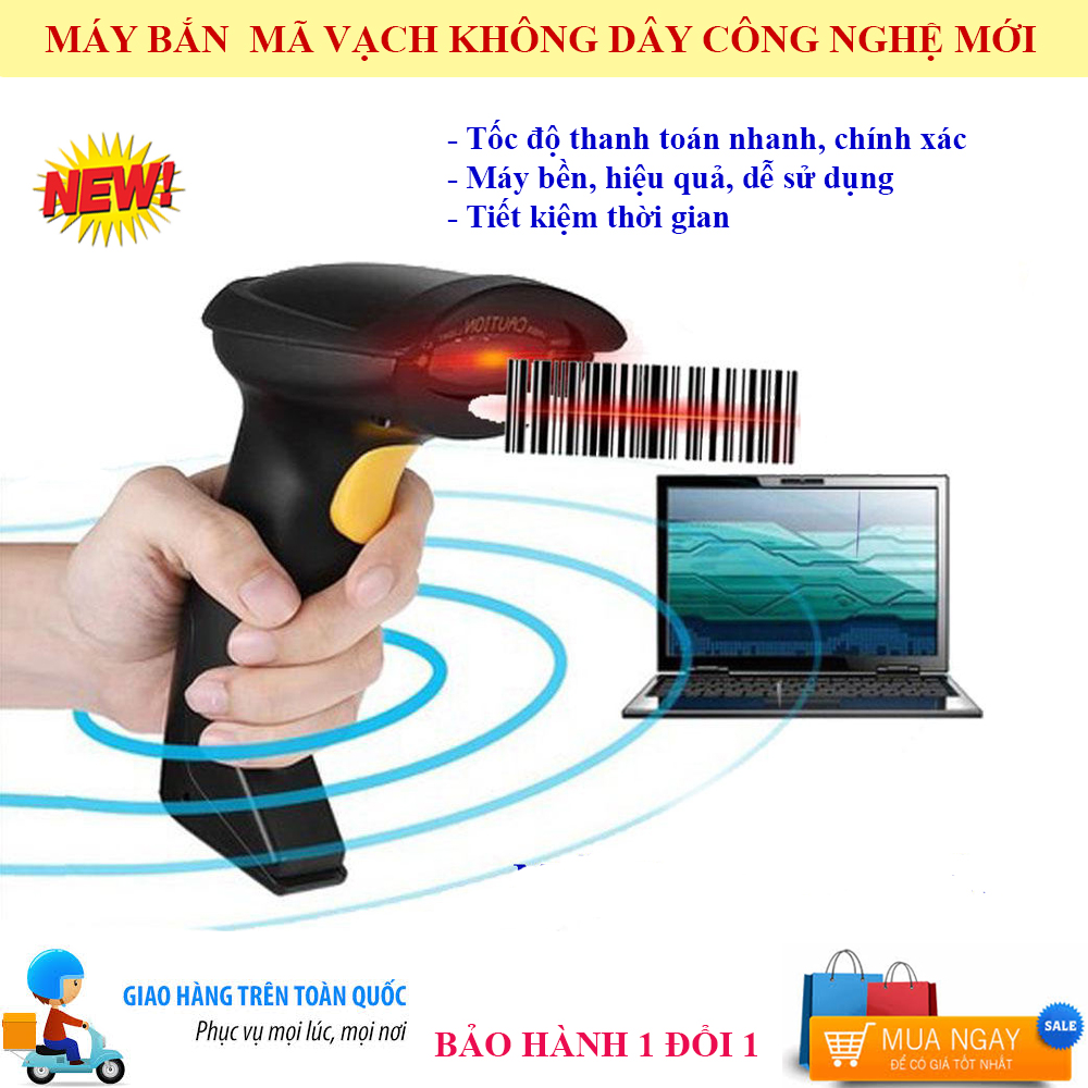Máy Bắn Mã Vạch, Máy Quét  Mã Vạch Không Dây Cao Cấp, Máy Quét Mã Vạch. Máy Scan Cực Nhanh, Quét Mã Vạch Hàng Hóa,, Nhỏ, Gọn, Tiện Dụng, Công Nghệ Laser Tiên Tiến ,Nhanh Chóng , Hiệu Quả- Chính xác , Tiết Kiệm. Bảo Hành 1 Đổi 1 , Hãy Mua Ngay!
