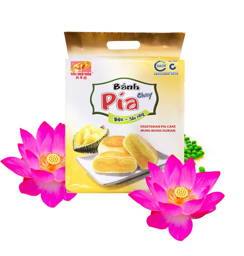 01 Hộp 12 cái (480gr) Bánh pía Chay đậu xanh sầu riêng TÂN HUÊ VIÊN (Date: 75 ngày)BÁCH HÓA UY TÍN
