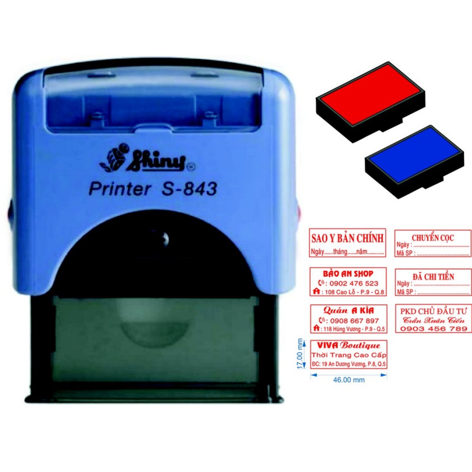 [HCM]KHẮC DẤU TÊN CHO SHOP LOẠI 3 DÒNG - Khắc Dâu Chất Lượng Cao Thương Hiệu Shiny