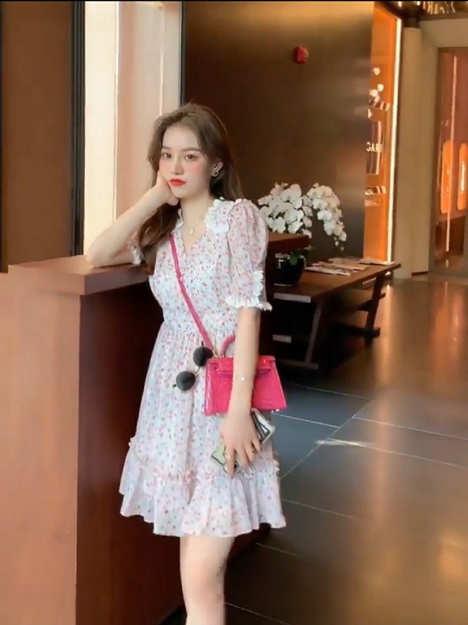 Đầm dự tiệc đầm nữ đầm voan hoa nhí kiểu dáng thanh lịch, dễ thương (D-916-A)