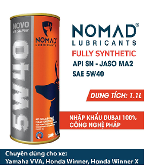 NHỚT NOMAD 1 LÍT TỔNG HỢP TOÀN PHẦN API SN JASO MA2 SAE 5W40 xe WINNER, YAMAHA