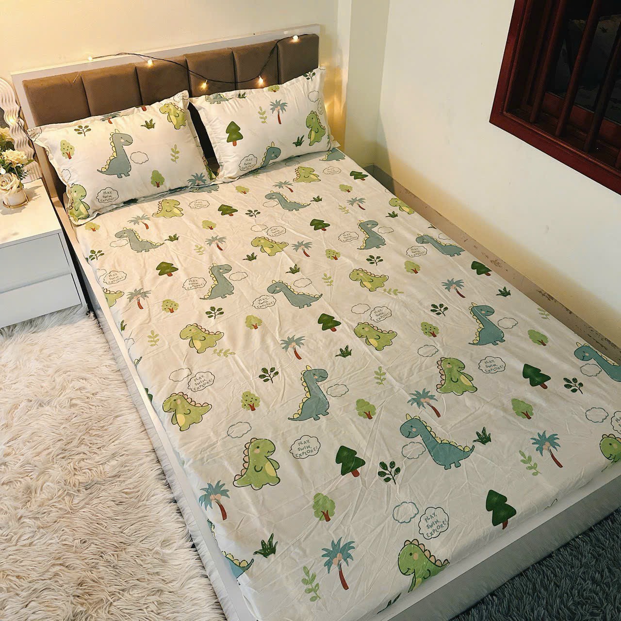 Ga trải giường cotton poly, ga chun, drap trải giường đủ kích thước được chọn mẫu