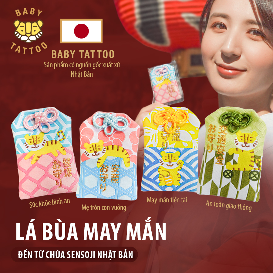 Bùa may mắn baby tattoo từ chùa sensoji nhật bản