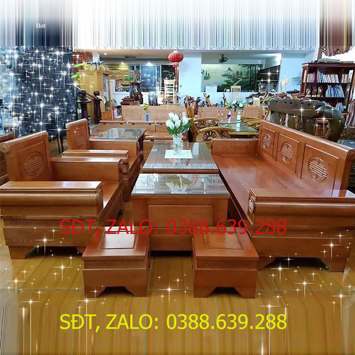 Bàn Ghế Phòng Khách Gỗ Sồi Mẫu hàng dày chuẩn hàng xuất khẩu .