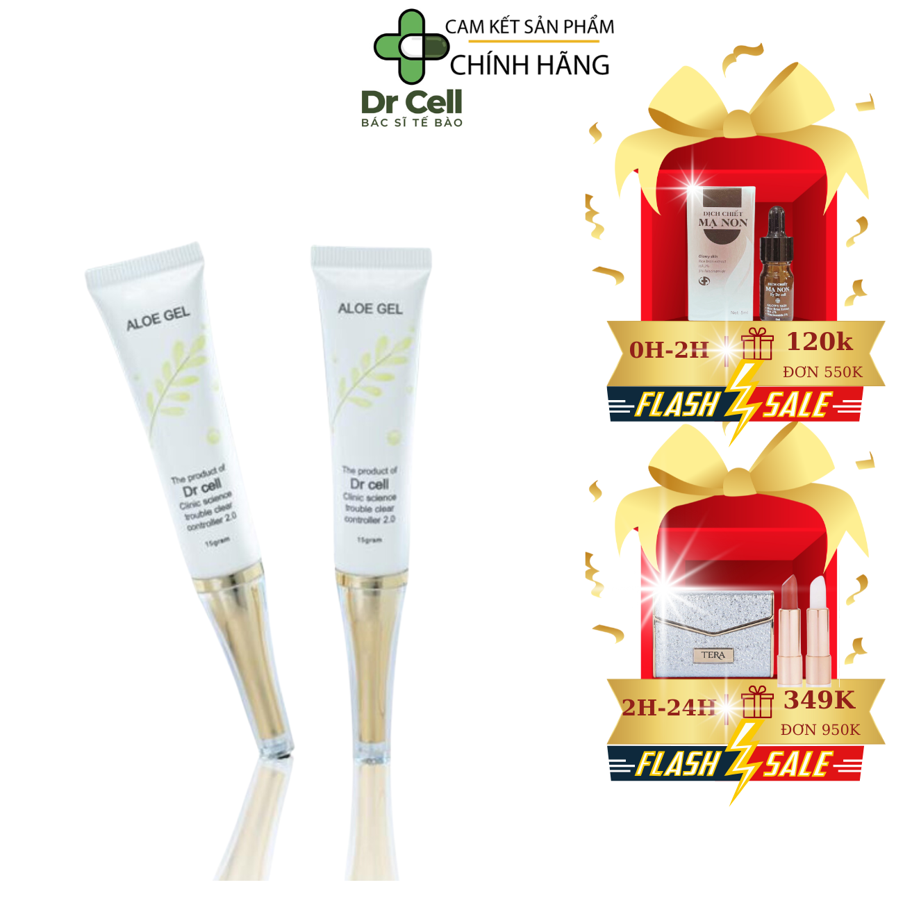Gel chấm mụn nha đam aloe gel kem ngăn ngừa giảm mụn 15g