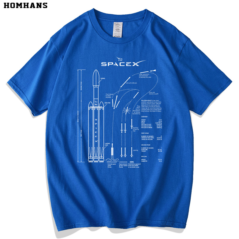 Spacex Starship Blueprint T Shirt Men 100 Cotton Fun T-shirts O Neck Tees Short Sleeve Clothing 4xl 5xl - T-shirts - AliExpress