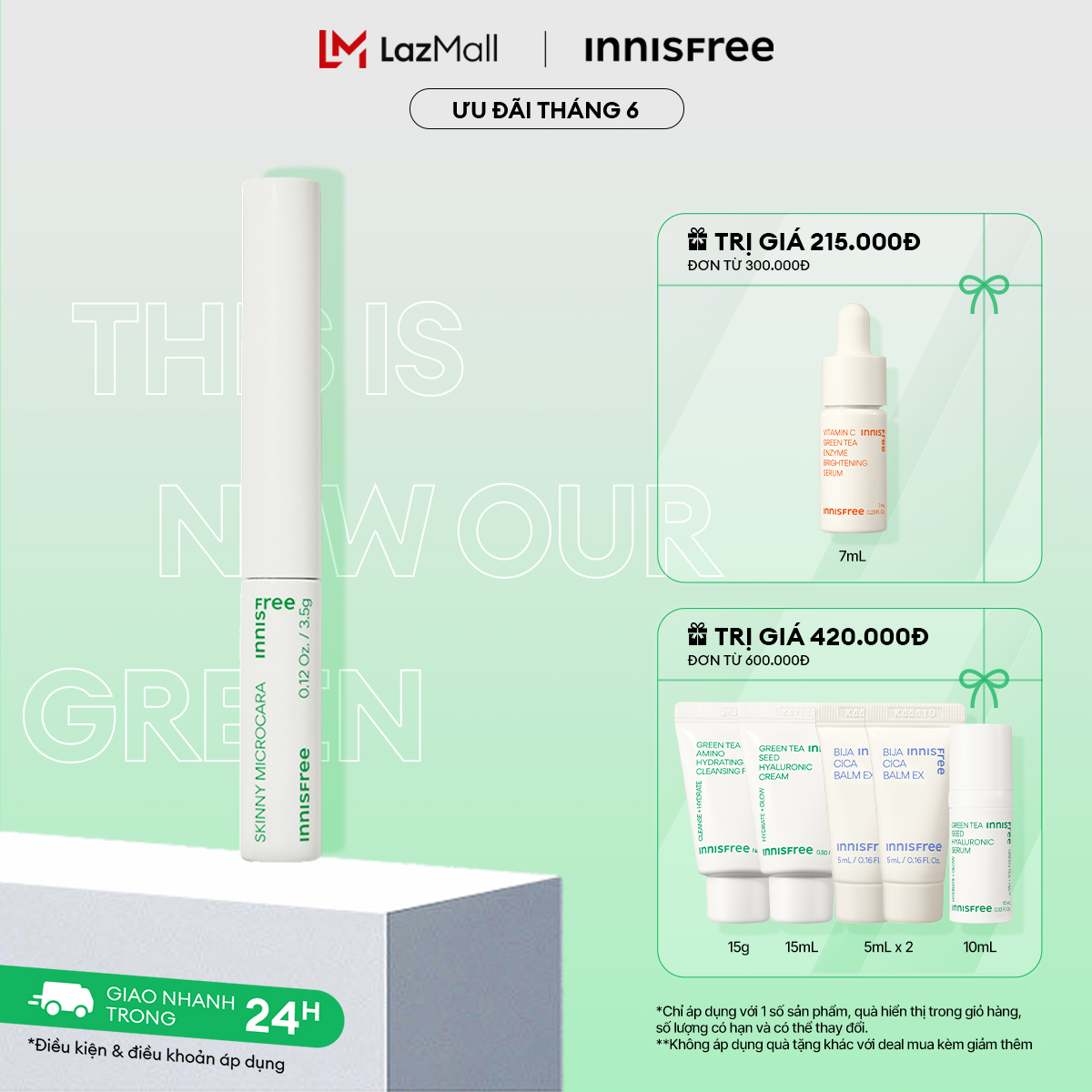 Cây chải mi siêu mảnh INNISFREE Skinny Microcara - Đen