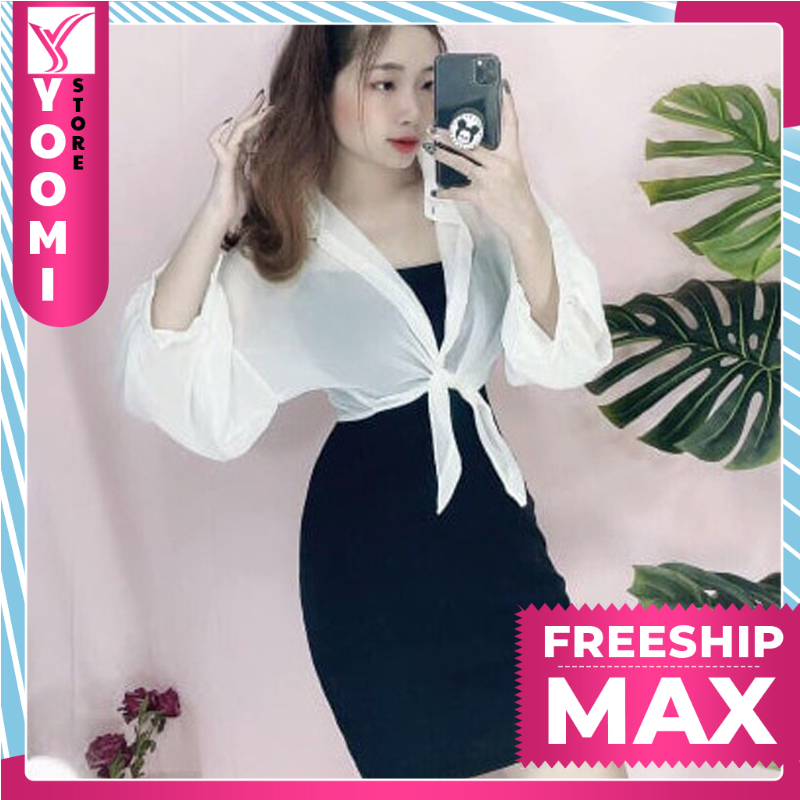 Sét đầm body kèm áo quá đẹp thời trang yoomi