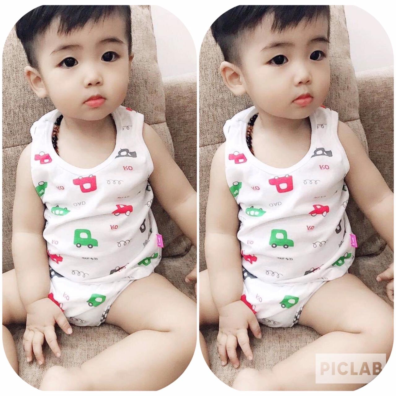 Set 5 bộ cotton cho bé trai bé gái 4kg-15kg
