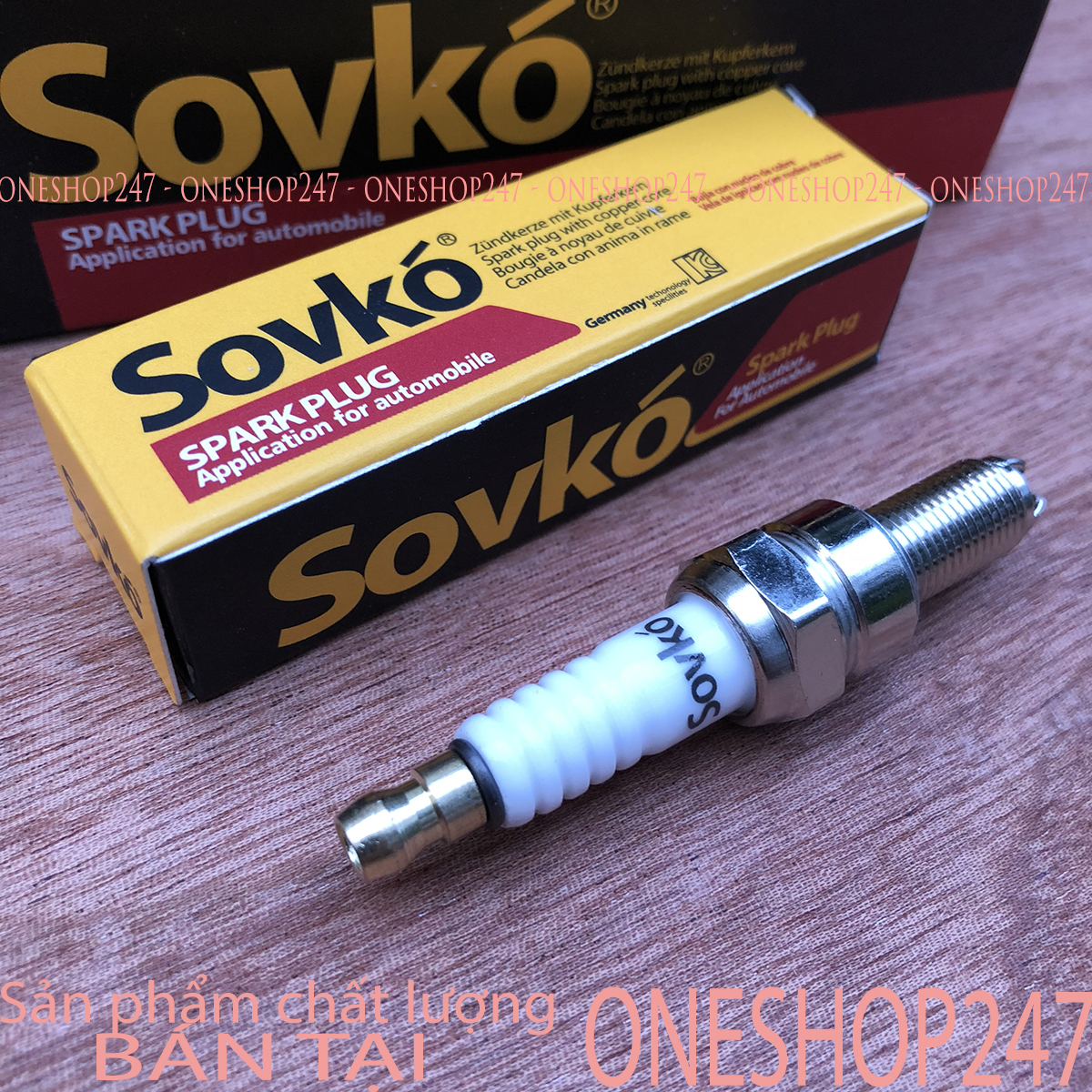 Bugi xe máy 3 CHẤU Sovko chân ngắn, chân dài, bugi chất lượng cao, Bóp da bò nam