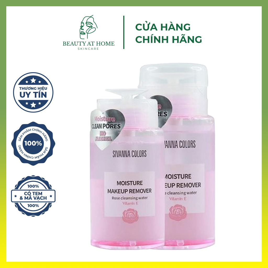 Nước Tẩy Trang không cồn Sivanna Colors Moisture Makeup Remover Rose 180ml