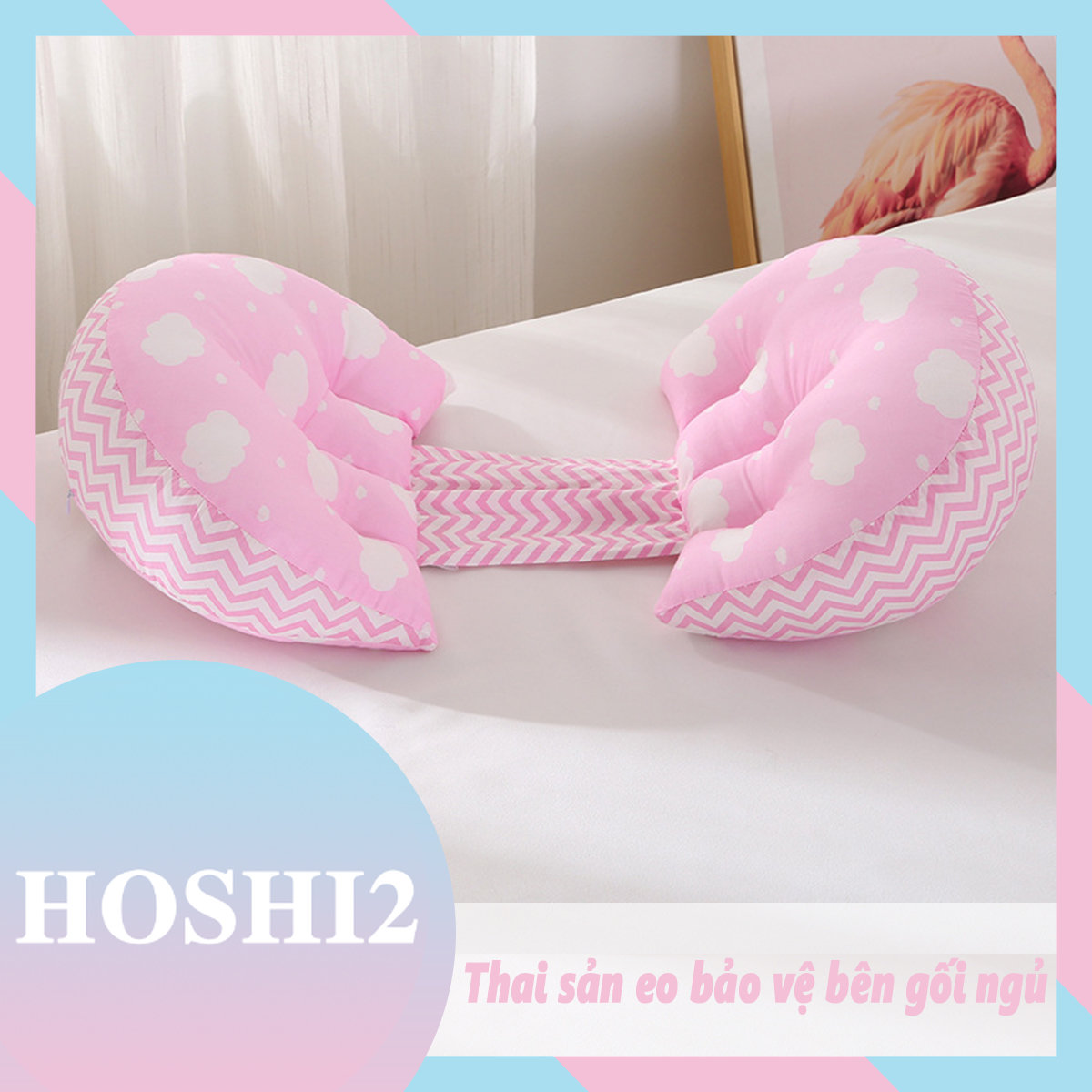 Gối bầu cánh tiên Carekids gối bà bầu giảm đau lưng đỡ bụng cho bà bầu một giấc ngủ ngon