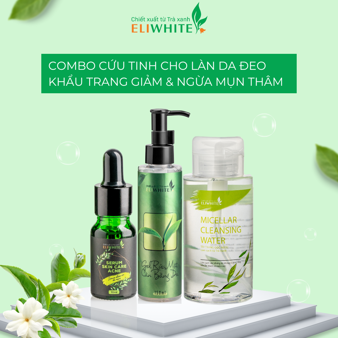 Combo cứu tinh cho làn da đeo khẩu trang eliwhite