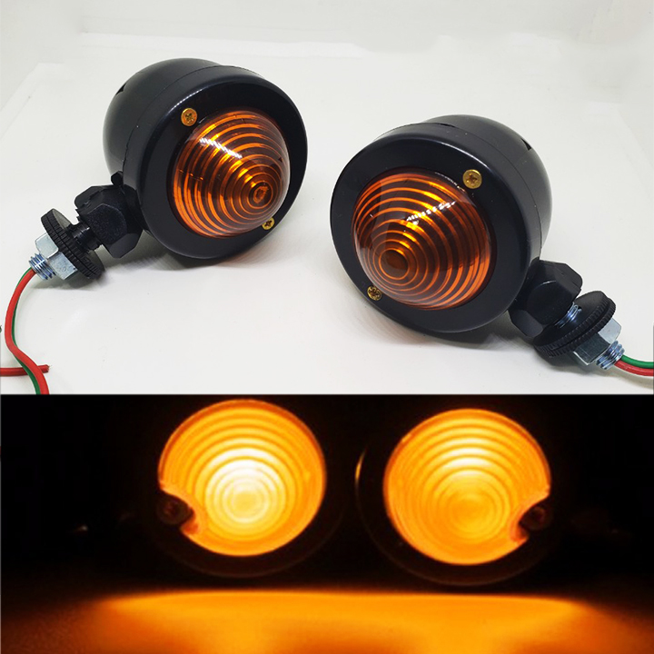 [HCM]XI NHAN TRÒN KIỂU RACE CAFE NHỰA ABS ĐEN- ÁNH SÁNG VÀNG - 5 X 7 CM