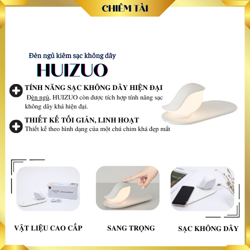 [HCM]Đèn ngủ kiêm sạc không dây HUIZUO