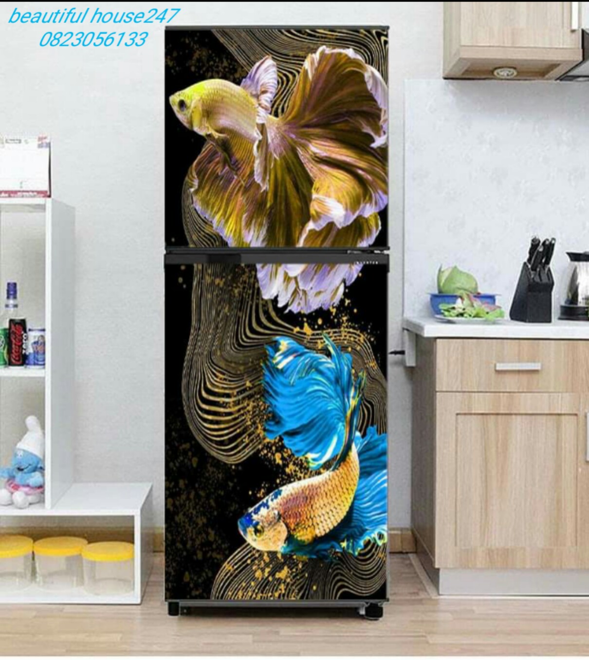Tranh dán tủ lạnh - decal tủ lạnh - miếng dán tủ lạnh 3d - chống thấm - chống mốc cao cấp - phù hợp mọi loại tủ - m052