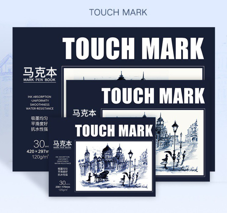 Giấy vẽ marker Touch Mark size B5 230x170mm 120gsm gồm 30 tờ chuyên vẽ tranh anime, manga, thiết kế thời trang