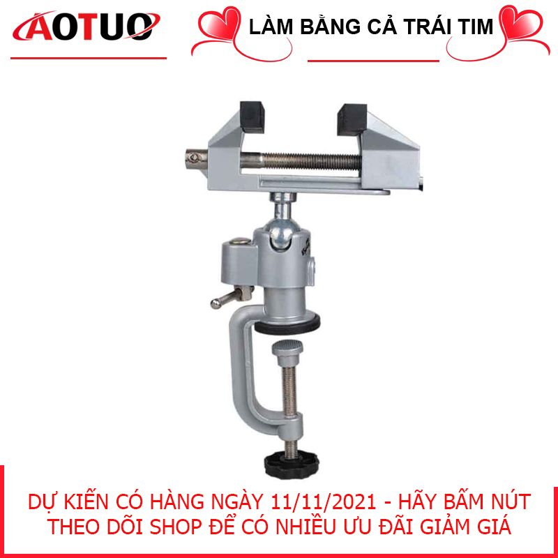 AOTUO Eto kẹp bàn hợp kim nhôm xoay 360 độ, Kẹp bàn hợp kim nhôm vise
