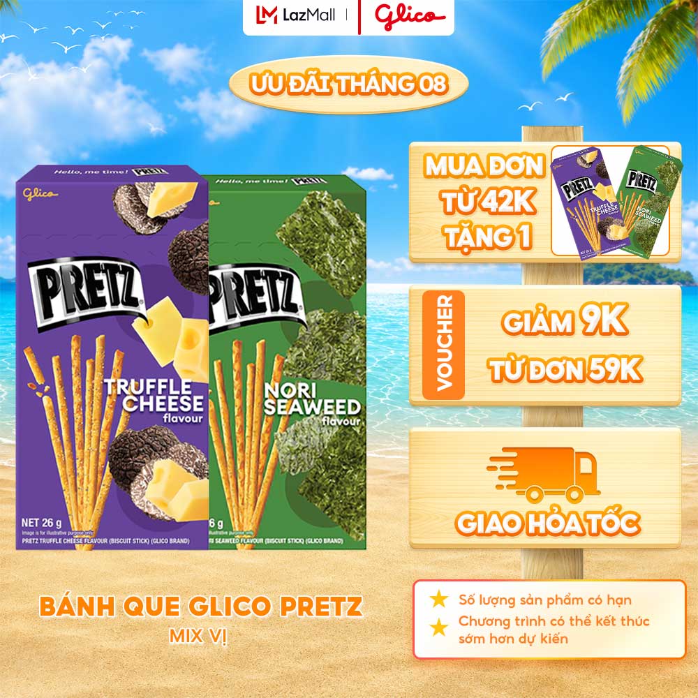 (THỬ VỊ MỚI - GIÁ CHỈ 12K) Hộp Lẻ - Bánh Que Snack Nướng Giòn PRETZ ROCKSTAR Nhiều Vị - 26G/Hộp