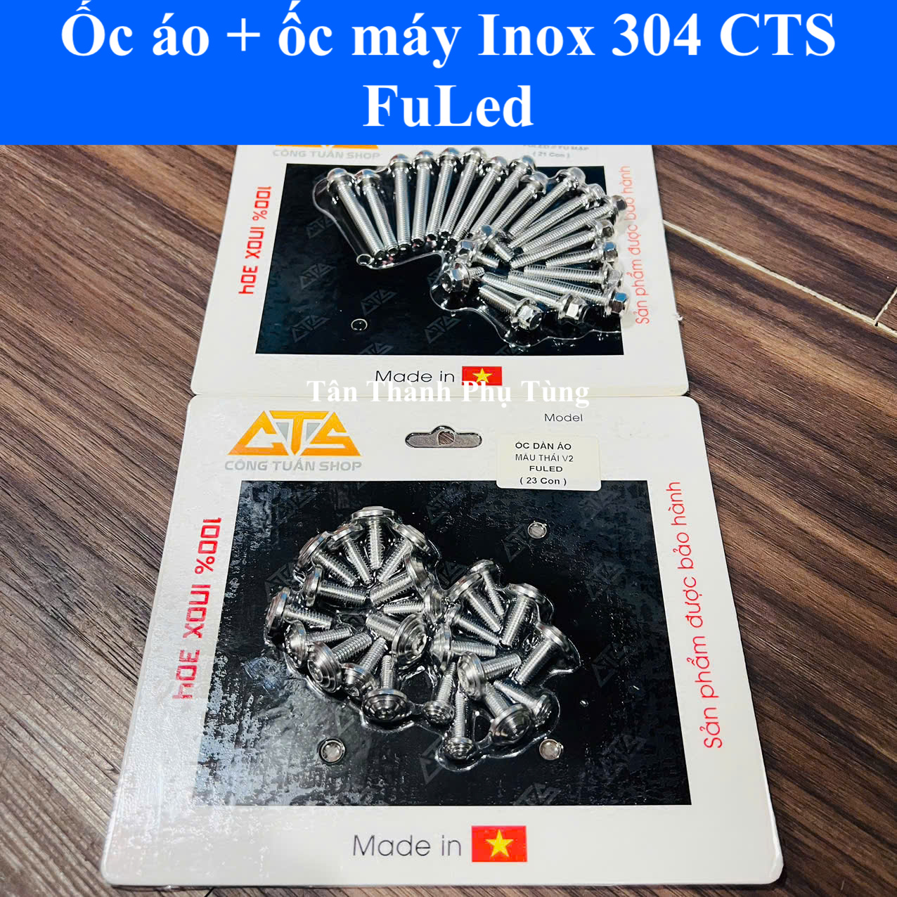 Ốc áo + ốc lốc máy Inox 304 CTS Future Led, Fu Mập