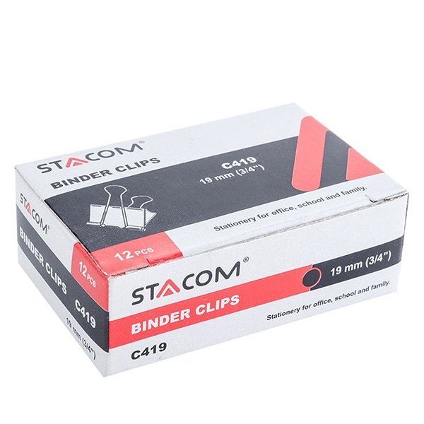 Hộp 12 kẹp bướm đen stacom c419